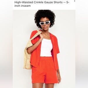 Old Navy High Waist Crinkle Gauze Shorts Size M NWT